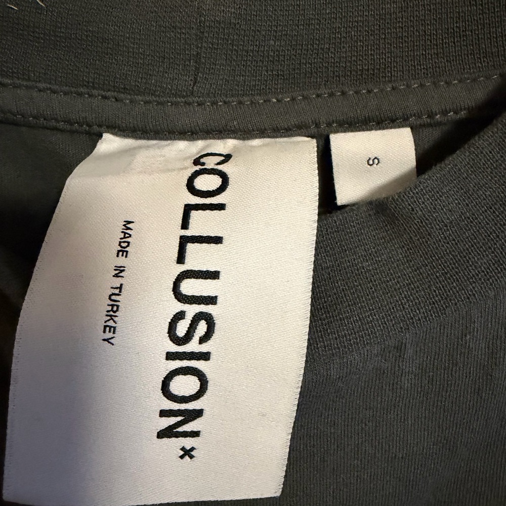 Collusion Men's Small Gray Long Sleeve Shirt - Picture 2 of 4